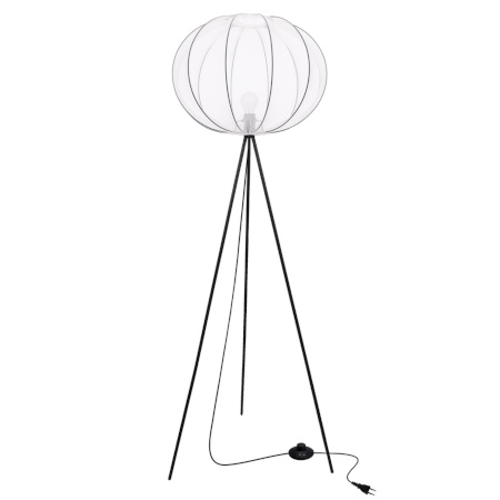 MELLOW lampa podłogowa czarny 1x40W E27 abażur 52 biały kula 51-40879