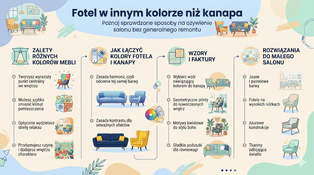 Fotel w innym kolorze niż kanapa