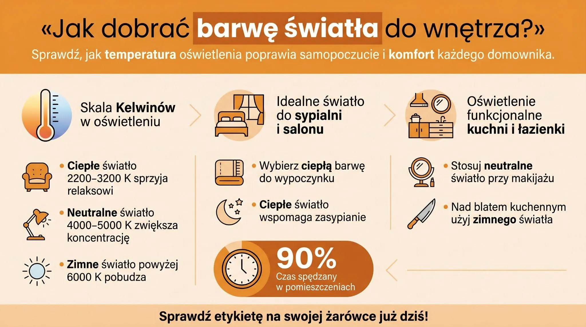 Jak dobrać barwę światła do wnętrza?
