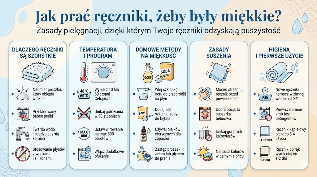 Jak prać ręczniki, żeby były miękkie?