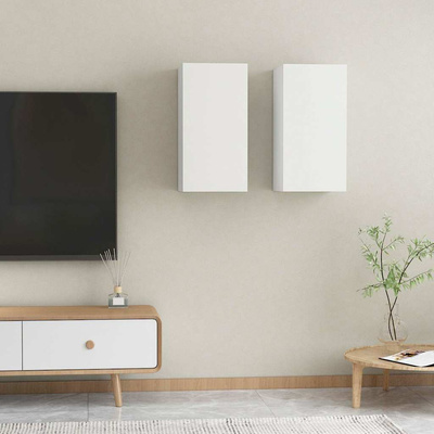 Szafki pod TV, 2 szt., białe, 30,5x30x60 cm
