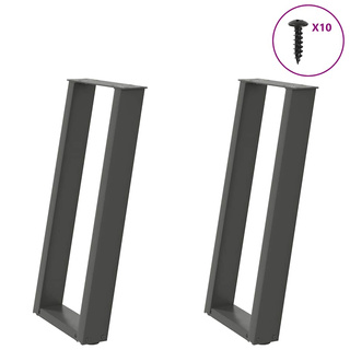Nogi do stołu konsolowego w kształcie litery U 2 szt. Antracyt 28x(72-73) cm Stal