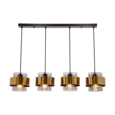 Lampa wisząca z abażurami Spiega czarna mosiężna do salonu nad stół