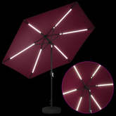 Parasol ogrodowy z oświetleniem LED i podstawą 300 x 300 cm