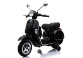 Skuter na Akumulator Vespa Dla Dzieci Światła LED Panel MP3 Czarny