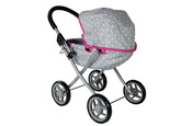 Wózek dla lalek Alice szaro-różowy w gwiazdki