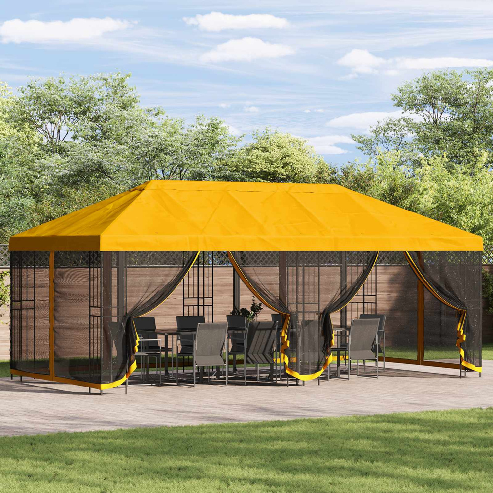 Altana z bokami 6 x 3 m żółty Poliester i Stal 190