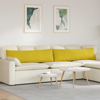 Poduszki na sofę 2 pcs Żółty 145 x 40 cm Tkanina sztruksowa