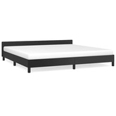 vidaXL Rama łóżka z zagłówkiem, czarna, 200x200 cm, sztuczna skóra