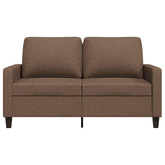 Sofa 2-osobowa, brązowa, 120 cm, tapicerowana tkaniną