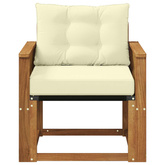 Środkowa sofa ogrodowa Drewno akacji i tekstylen naturalny