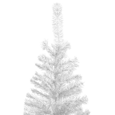 vidaXL Sztuczna choinka z lampkami i bombkami, L, 240 cm, biała
