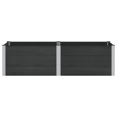 Podniesiona rabata ogrodowa Czarny 200 x 100 x 54 cm