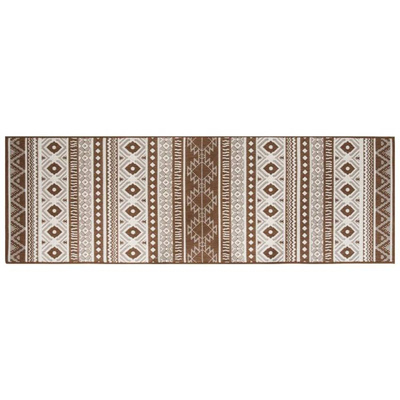 vidaXL Dywan zewnętrzny, brązowo-biały, 80x250 cm, dwustronny