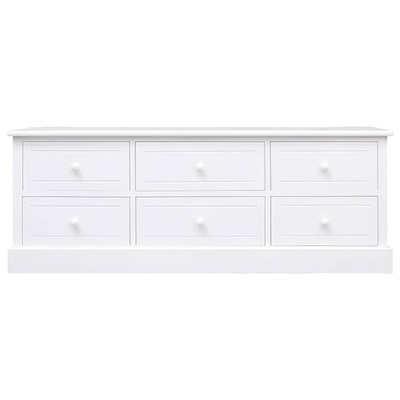 vidaXL Szafka pod TV, biała, 108x30x40 cm, drewno paulownia