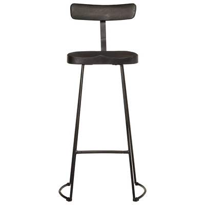 Hokery barowe 2 szt. Czarny 49x43x103 cm Drewno lite Mango