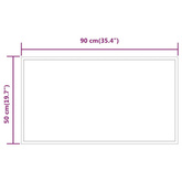 vidaXL Lustro łazienkowe z LED, 90x50 cm
