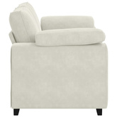 Sofa dwuosobowa, kremowa, 160x77x82 cm, aksamit
