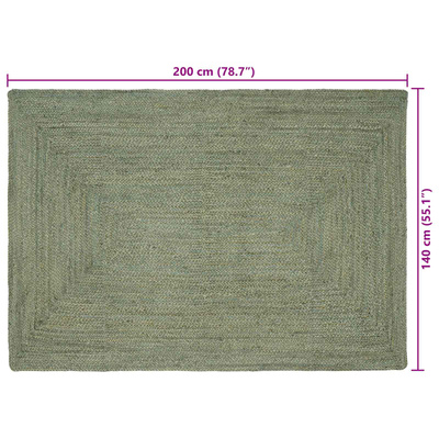 Dywany pokojowe Prostokątny Oliwkowy zielony 140 x 200 cm Juta