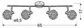 Lampa sufitowa COLLAR listwa regulowana 4-punktowa do kuchni metalowa