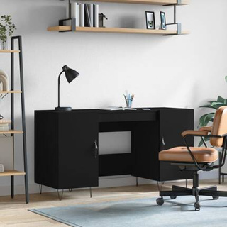 vidaXL Biurko, czarne, 140x50x75 cm, materiał drewnopochodny
