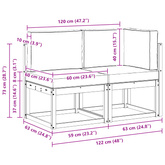 Modułowa sofa na zewnątrz 2 Sztuka Naturalny i Jasny Szary