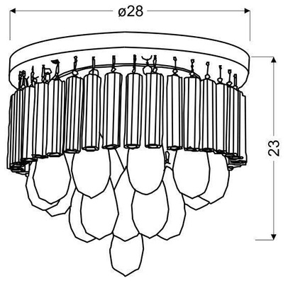 Lampa sufitowa LED 28cm ATELLA 98-44778 CHROM