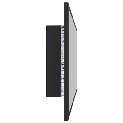 vidaXL Lustro łazienkowe z LED, szare, 90x8,5x37 cm, akryl