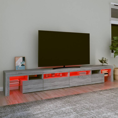 vidaXL Szafka pod TV z oświetleniem LED szary dąb sonoma 260x36,5x40cm