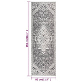 vidaXL Dywan zewnętrzny o płaskim splocie, 80x250 cm, jasnoszary