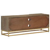 vidaXL Szafka pod TV, 110x30x40 cm, lite drewno mango i żelazo