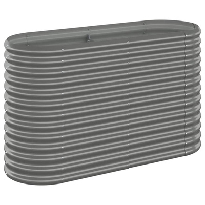 vidaXL Podwyższona donica, malowana proszkowo stal 114x40x68 cm, szara