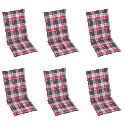 vidaXL Składane krzesła ogrodowe z poduszkami, 6 szt., drewno akacjowe