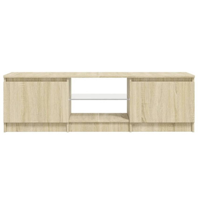vidaXL Szafka pod TV, z LED, dąb sonoma, 140 x 40 x 35,5 cm