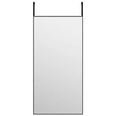 vidaXL Lustro na drzwi, czarne, 40x80 cm, szkło i aluminium