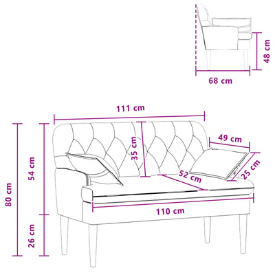 Sofa dwuosobowa z guzikowym pikowaniem Ciemnoszary tkanina