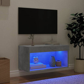 vidaXL Szafka pod TV, z oświetleniem LED, szarość betonu, 60x30x30 cm