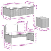 Zestaw sof na zewnątrz 4 -Seater 4 szt. 55 x 30 x 39 cm