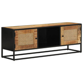 vidaXL Szafka pod TV, 110x30x40 cm, surowe drewno mango i żelazo