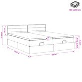 Łóżko z pojemnikiem i materacem LED kremowy 180 x 200 cm