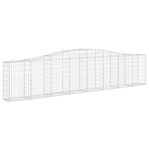 Kosze gabionowe, 2 szt, 400x30x80/100 cm, galwanizowane żelazo