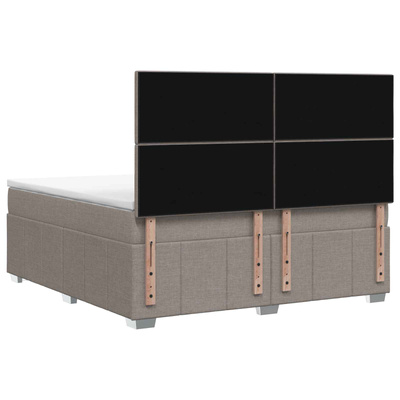 Łóżko z box spring LED z materacem Ciemnoszary 140 x 190 cm