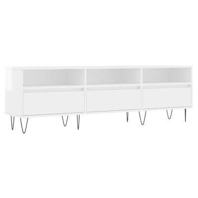 vidaXL Szafka pod TV, wysoki połysk, biała, 150x30x44,5 cm