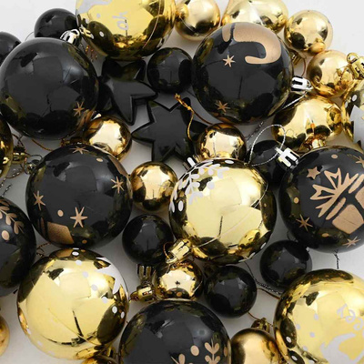 Zestaw Bombek Choinkowych 40 pcs Czarny i złoto