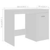 vidaXL Biurko, białe, 140x50x76 cm, materiał drewnopochodny
