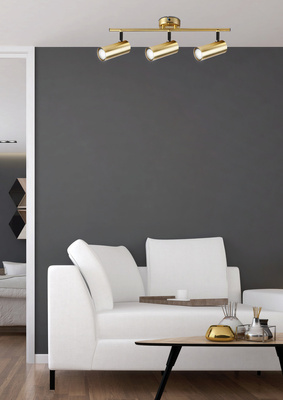 Lampa mosiądz ścienna/sufitowa listwa 3xGU10 Colly 93-01733