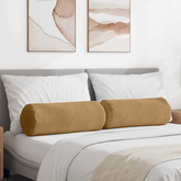 Poduszki Wałkowe 2 pcs Brązowy ? 25 x 70 cm Tkanina sztruksowa