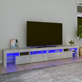 Szafka pod TV z oświetleniem LED, szarość betonu, 260x36,5x40cm vidaXL