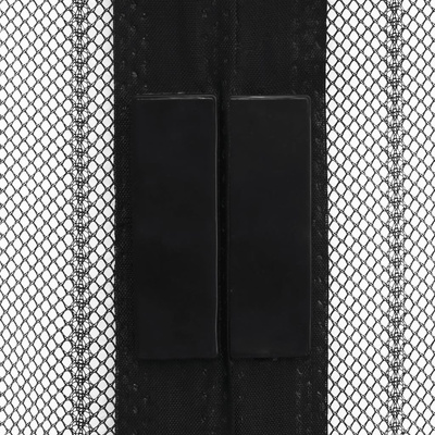 Moskitiera na drzwi z magnesami, 2 szt., czarna, 220x110 cm