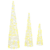 Choinka 3 pcs Ciepła biel 20 x 20 x 80 cm Akryl